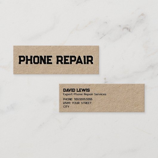 携帯電話の修理 スキニー名刺 (正面/裏面)