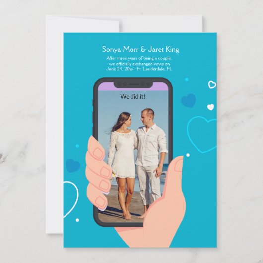 携帯電話の写真でのお知らせ 案内状 (正面)