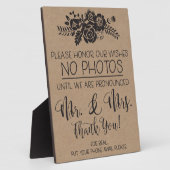 携帯電話の写真の式の結婚サインは出ない フォトプラーク (側面)