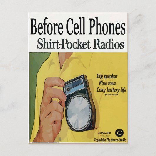 携帯電話の前に、トランジスタラジオ ポストカード (正面)