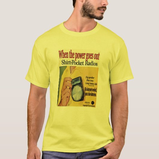 携帯電話の前に、トランジスタラジオ Tシャツ (正面)