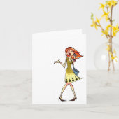 携帯電話の女性のnotecard カード (黄色い花)