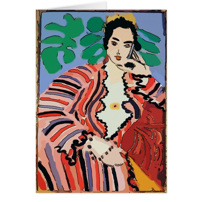 携帯電話の女性抽象芸術4 (正面)