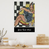 携帯電話の女性抽象芸術、マティススタイルポスター ポスター (キッチン)