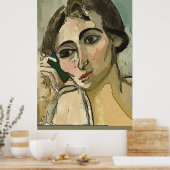 携帯電話の女性 ポスター (キッチン)