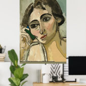 携帯電話の女性 ポスター (ホームオフィス)