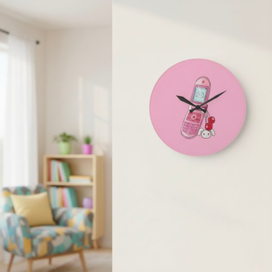 携帯電話の時計 ラージ壁時計