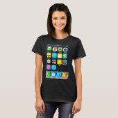 携帯電話の画面電話頭が切れるモバイルアプリのハロウィーン Tシャツ (正面フル)