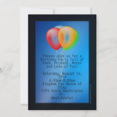 携帯電話の誕生日パーティ10代のの招待がある青 招待状 (裏面)