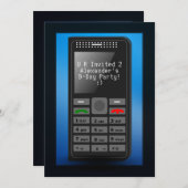 携帯電話の誕生日パーティ10代のの招待がある青 招待状 (正面/裏面)