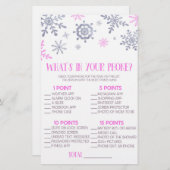 携帯電話の赤ちゃんシャワーゲームでピンクのスノーフレーク 便箋 (正面/裏面)