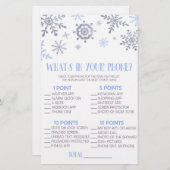 携帯電話の赤ちゃんシャワーゲームの青いスノーフレーク 便箋 (正面/裏面)