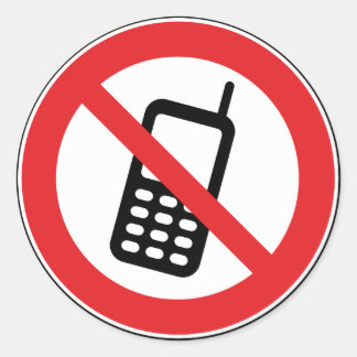携帯電話は使用できないステッカー ラウンドシール