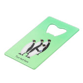 携帯電話を使ったペンギン皇帝 クレジットカード栓抜き (正面アングル)