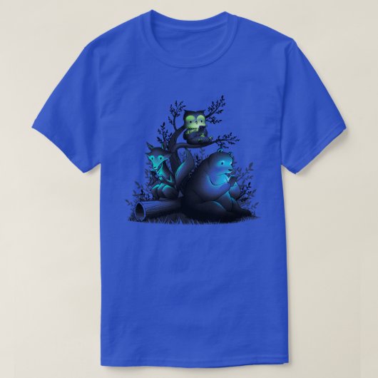 携帯電話を使って森林動物とつながる Tシャツ (デザイン正面)