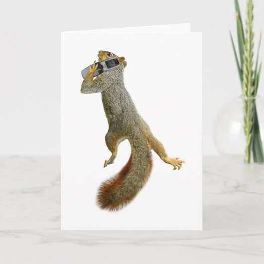 携帯電話を持つリス カード (正面)