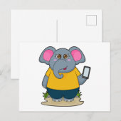 携帯電話を持つ象 ポストカード (正面/裏面)