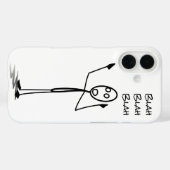 携帯電話を操作するスティックマンが面白い 白黒のスティックマンファン必見 Case-Mate iPhoneケース (裏面 (横))