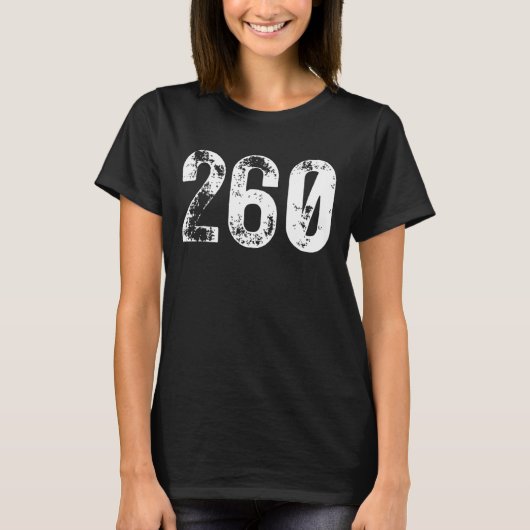 携帯電話エリア内260エリアコードフォートウェイン Tシャツ (正面)