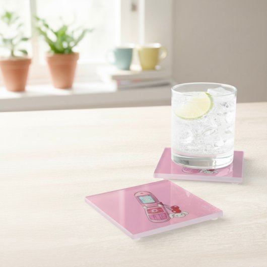 携帯電話ガラスコースター ガラスコースター