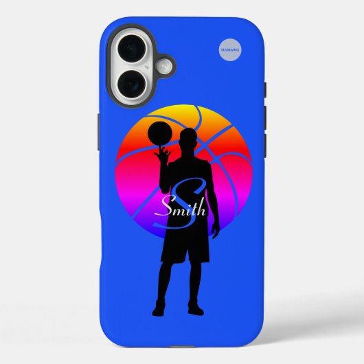 携帯電話ケースバスケットボールプレーヤーグラフィックw名前 Case-Mate iPhoneケース (裏面)