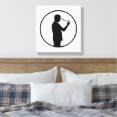 携帯電話中毒コンセプトスケッチ キャンバスプリント (インサイチュ (寝室))