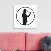 携帯電話中毒コンセプトスケッチ キャンバスプリント (インサイチュ (リビング))