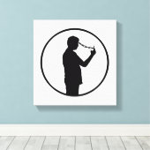 携帯電話中毒コンセプトスケッチ キャンバスプリント (インサイチュ (ウッドフロア))