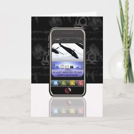 携帯電話文字メッセージハッピーバースデー カード (正面)