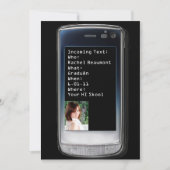 携帯電話文字卒業発表 招待状 (正面)