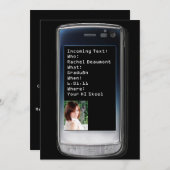 携帯電話文字卒業発表 招待状 (正面/裏面)