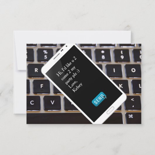 携帯電話誕生日招待状 招待状 (正面)