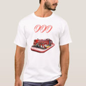 携帯電話000のロゴに消防車、 Tシャツ (正面)