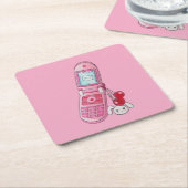 携帯電話 スクエアペーパーコースター (アングル)