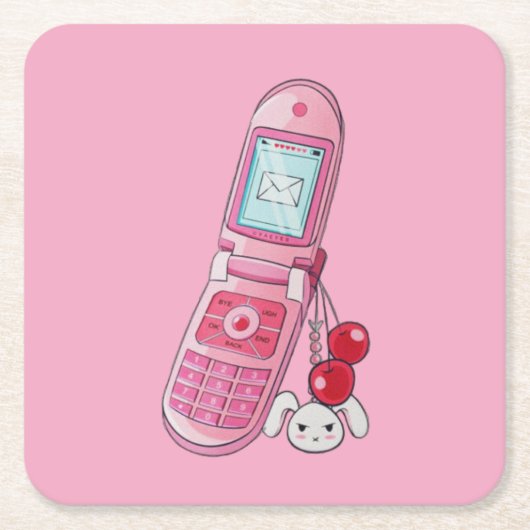 携帯電話 スクエアペーパーコースター (正面)