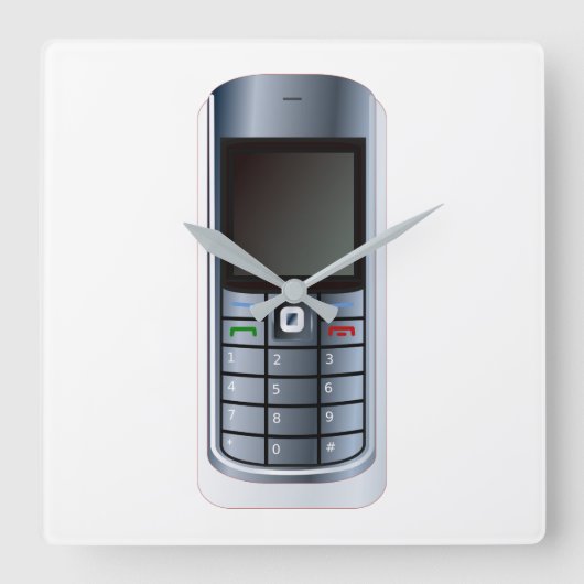 携帯電話 スクエア壁時計 (正面)