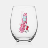 携帯電話 ステムなしワイングラス (正面)