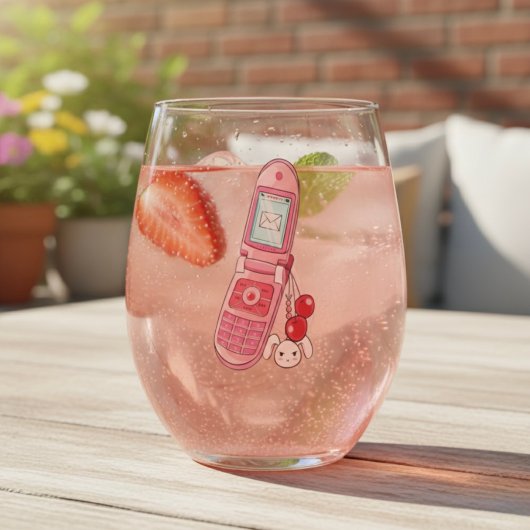 携帯電話 ステムなしワイングラス