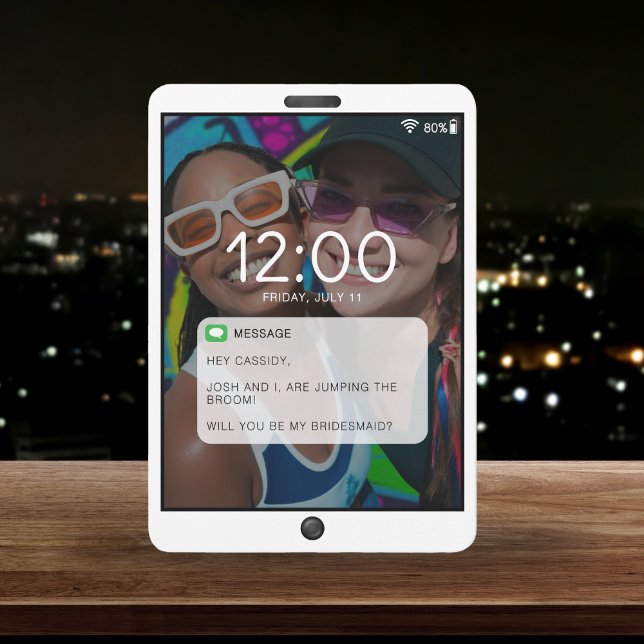 携帯電話 ロック画面 写真 ブライズメイド 提案 (Cell Phone Lock Screen Photo Bridesmaid Proposal
)
