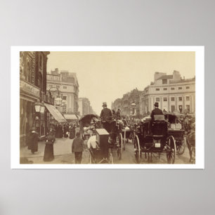 摂政の任にあるサーカス、ロンドン、c.1880 (セピア色の写真) ポスター