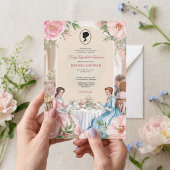 摂政時代の花柄 ブリジャートン ウェディングシャワー 招待状