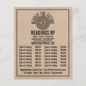 摂理の目、サイキ読ックの価格表 チラシ (正面)