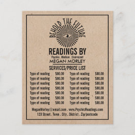 摂理の目、サイキ読ックの価格表 チラシ