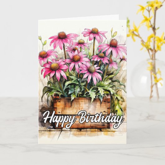 摘まれたてのアスターの花芸 カード (黄色い花)