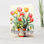 摘まれたてのチューリップ花 カード (正面)