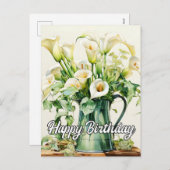 摘み立てしたばかりのナガユリの花 シーズンポストカード (正面/裏面)