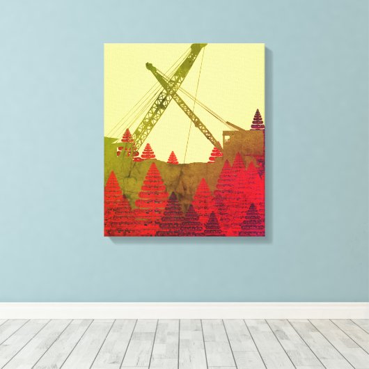 摩擦クレーンのオペレータ紅葉ファンタジーアート キャンバスプリント (インサイチュ (ウッドフロア))