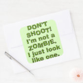 撃おもしろいつな、ゾンビのように見える スクエアシール (封筒)