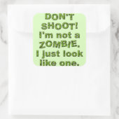 撃おもしろいつな、ゾンビのように見える スクエアシール (バッグ)