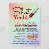 撃たれたぞ！看護学校卒業招待状 招待状 (正面/裏面)